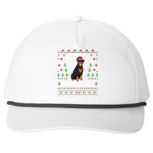 Rottweiler Christmas Sweater Ugly Xmas Merry Woofmas Funny Gift Snapback Five-Panel Rope Hat