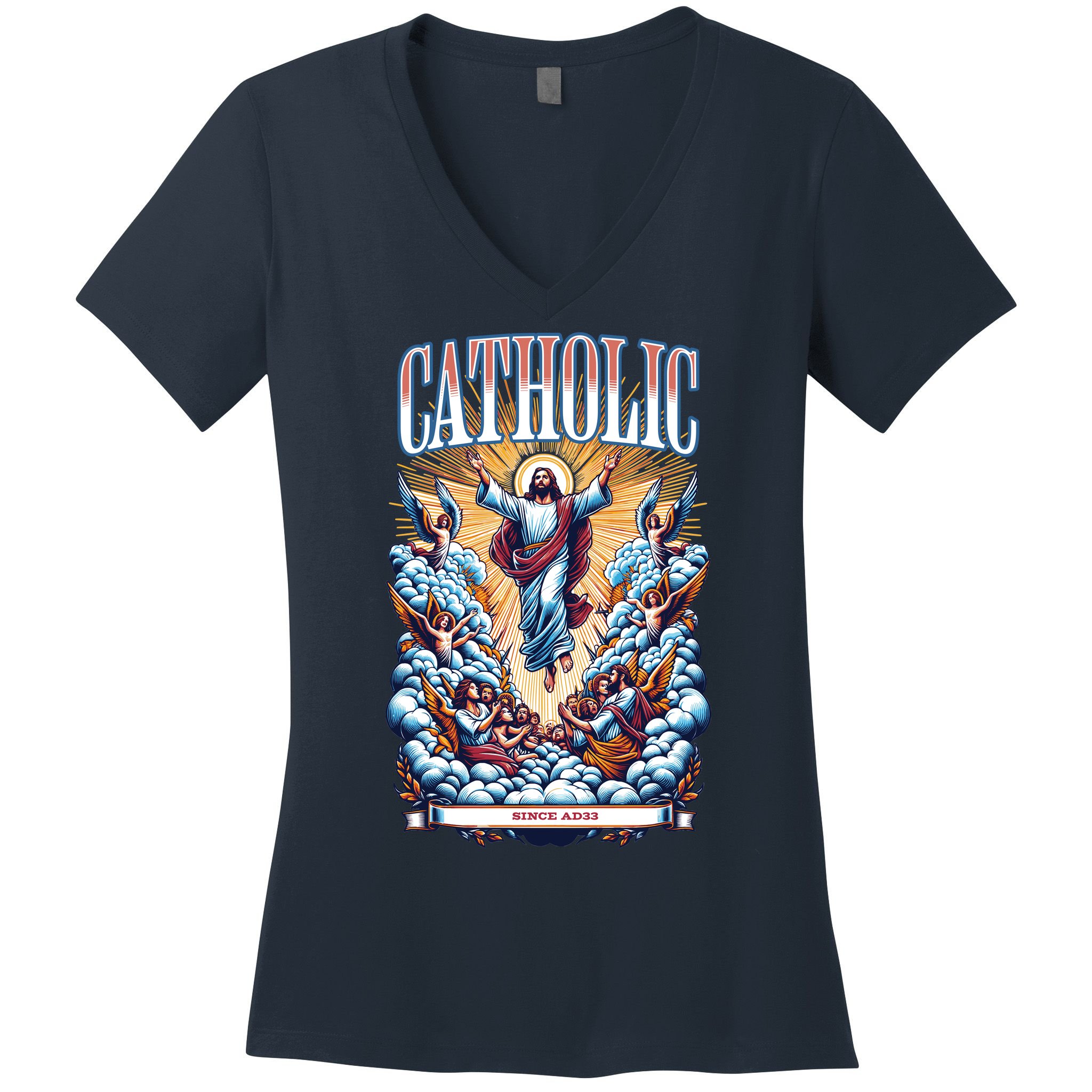 Roman Catholic Since AD 33 Jesus Christ  Women's V-Neck T-Shirt