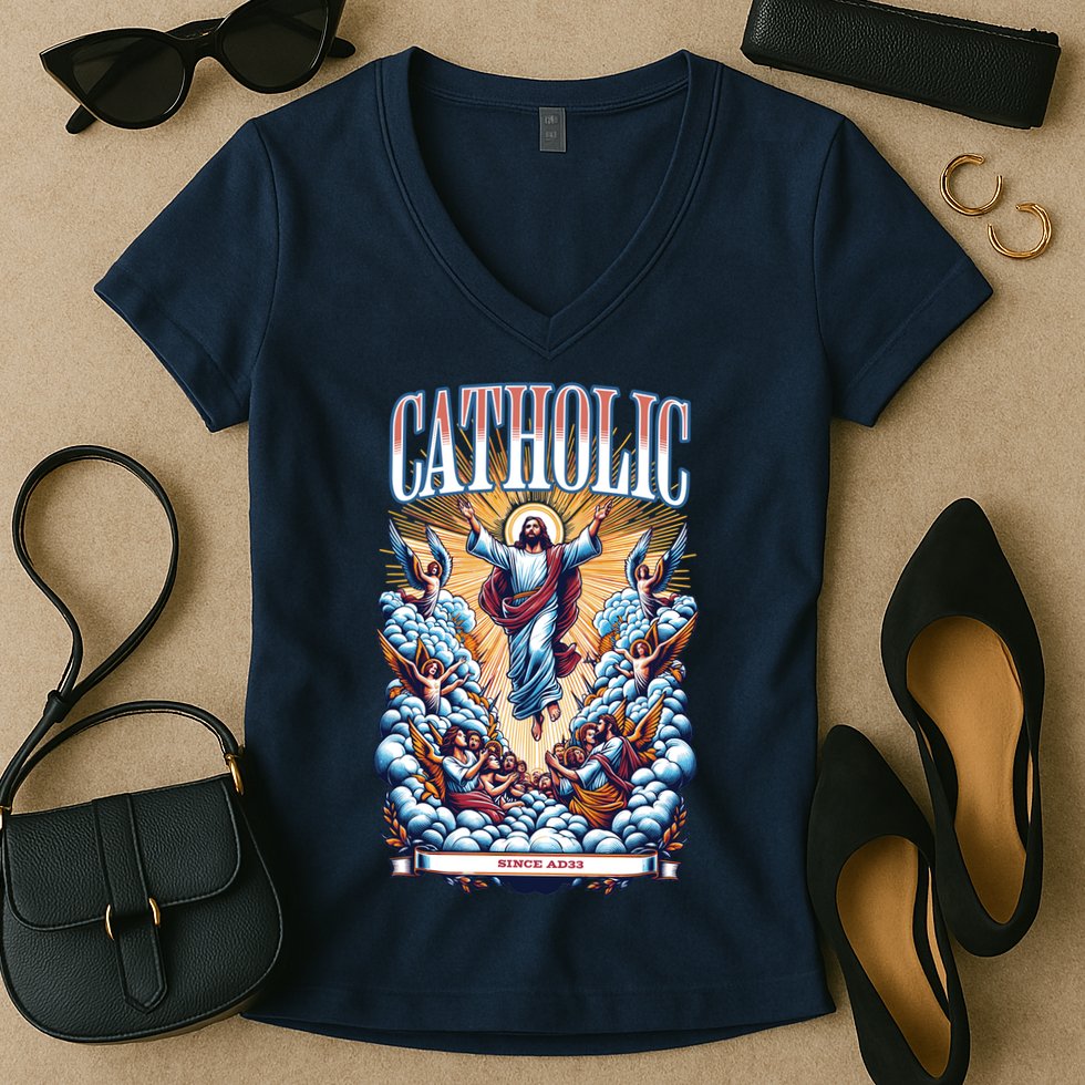Roman Catholic Since AD 33 Jesus Christ  Women's V-Neck T-Shirt