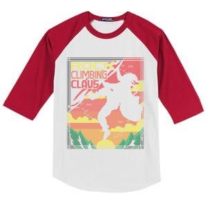 Rock Climbing Santa Claus Climber Ugly Christmas Sweater Gift Kids Colorblock Raglan Jersey