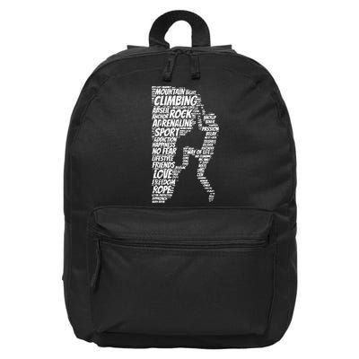Rock Climbing Shape Typography 16 in Basic Backpack