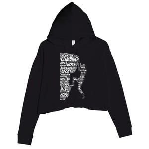 Rock Climbing Shape Typography Crop Fleece Hoodie