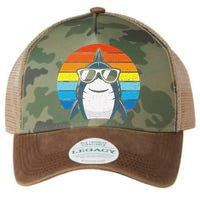Retro Cool Shark With Sunglasses Funny Shark Legacy Tie Dye Trucker Hat