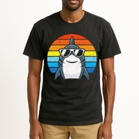 Retro Cool Shark With Sunglasses Funny Shark Tall T-Shirt