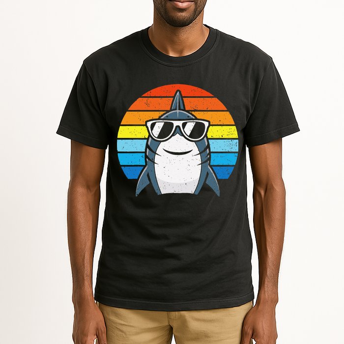 Retro Cool Shark With Sunglasses Funny Shark Tall T-Shirt