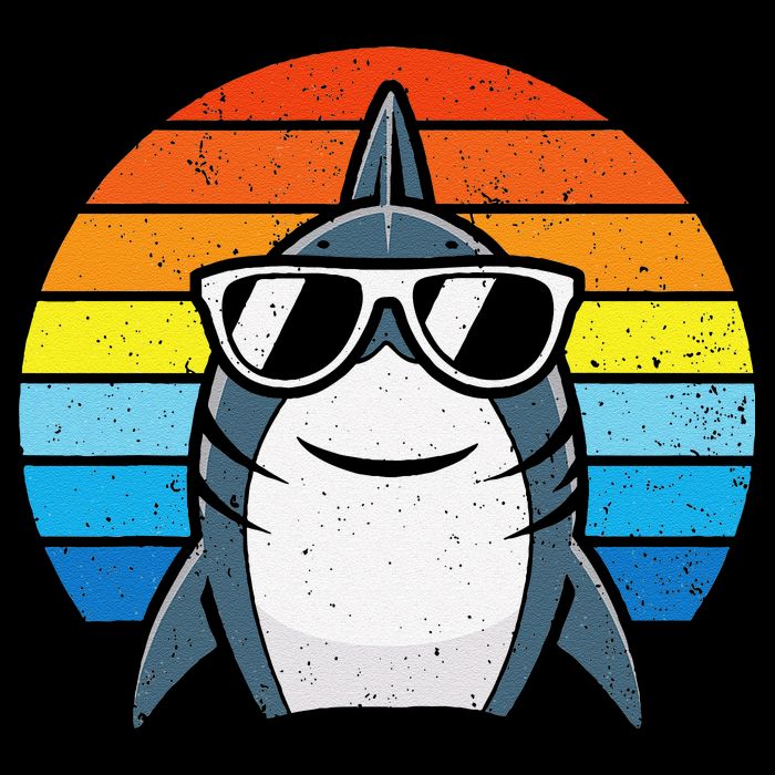 Retro Cool Shark With Sunglasses Funny Shark Tall T-Shirt