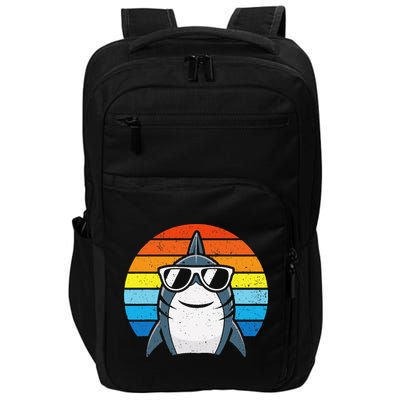 Retro Cool Shark With Sunglasses Funny Shark Impact Tech Backpack