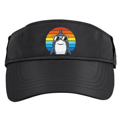 Retro Cool Shark With Sunglasses Funny Shark Adult Drive Performance Visor
