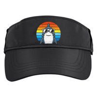 Retro Cool Shark With Sunglasses Funny Shark Adult Drive Performance Visor