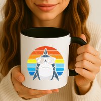 Retro Cool Shark With Sunglasses Funny Shark Mug