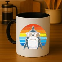 Retro Cool Shark With Sunglasses Funny Shark Mug