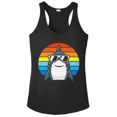Retro Cool Shark With Sunglasses Funny Shark Ladies PosiCharge Competitor Racerback Tank