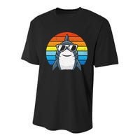 Retro Cool Shark With Sunglasses Funny Shark Youth Performance Sprint T-Shirt