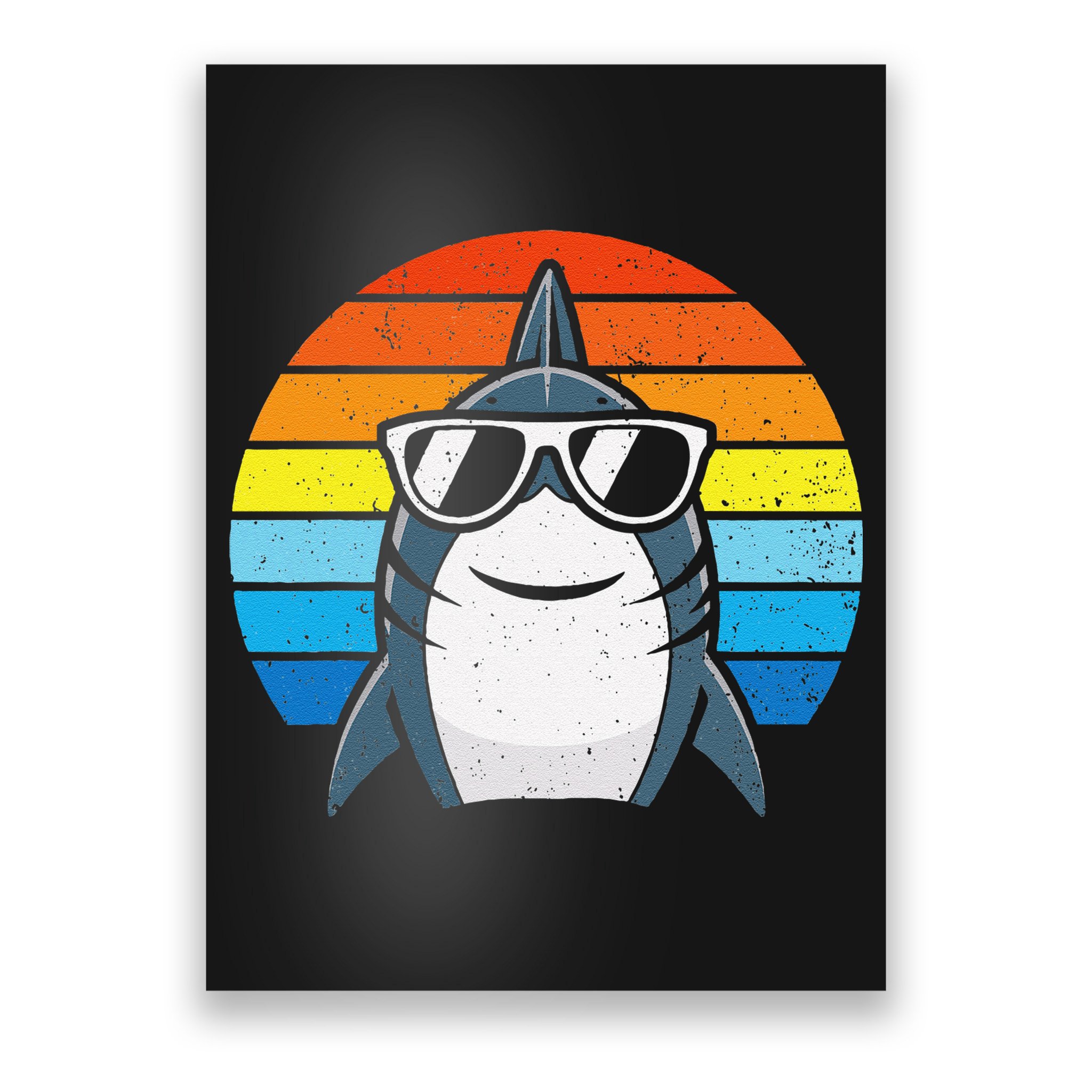 Retro Cool Shark With Sunglasses Funny Shark Poster