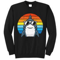 Retro Cool Shark With Sunglasses Funny Shark Tall Sweatshirt