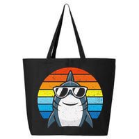 Retro Cool Shark With Sunglasses Funny Shark 25L Jumbo Tote