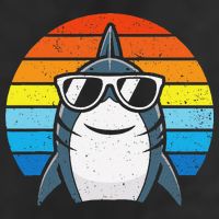 Retro Cool Shark With Sunglasses Funny Shark 25L Jumbo Tote