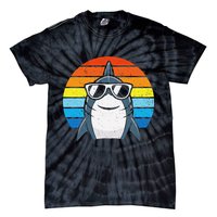 Retro Cool Shark With Sunglasses Funny Shark Tie-Dye T-Shirt