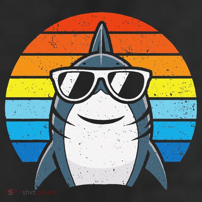 Retro Cool Shark With Sunglasses Funny Shark Trucker Hat