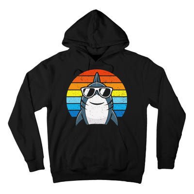 Retro Cool Shark With Sunglasses Funny Shark Tall Hoodie