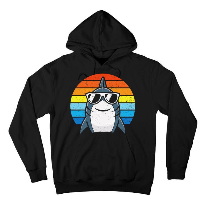 Retro Cool Shark With Sunglasses Funny Shark Tall Hoodie