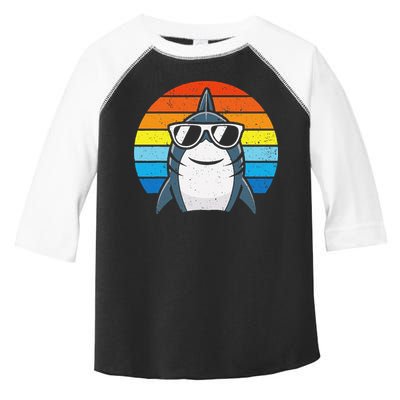 Retro Cool Shark With Sunglasses Funny Shark Toddler Fine Jersey T-Shirt