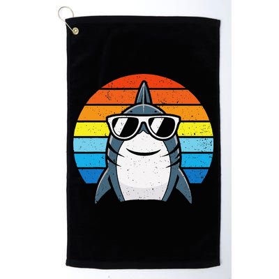 Retro Cool Shark With Sunglasses Funny Shark Golf Towel
