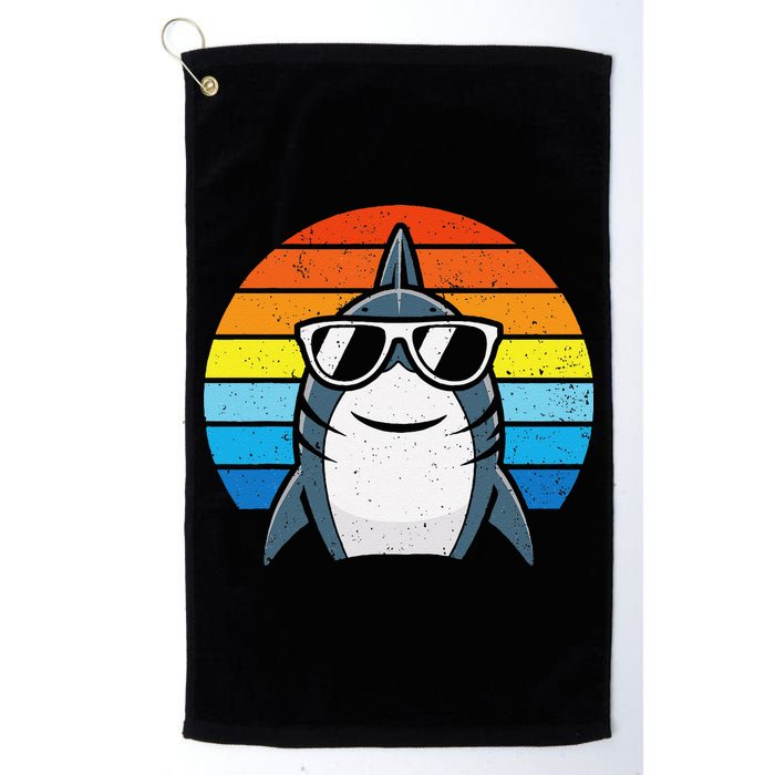 Retro Cool Shark With Sunglasses Funny Shark Golf Towel