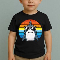 Retro Cool Shark With Sunglasses Funny Shark Toddler T-Shirt
