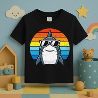 Retro Cool Shark With Sunglasses Funny Shark Toddler T-Shirt