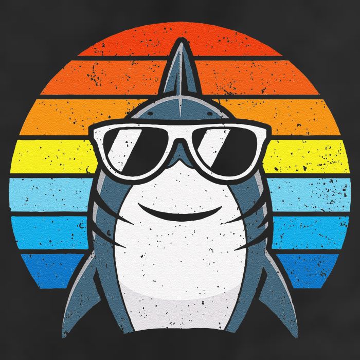 Retro Cool Shark With Sunglasses Funny Shark Microfiber Hand Towel