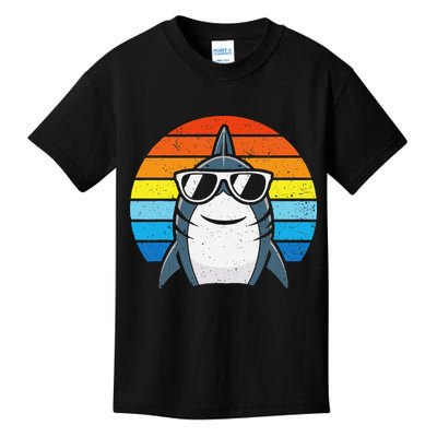 Retro Cool Shark With Sunglasses Funny Shark Kids T-Shirt