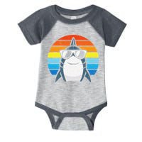 Retro Cool Shark With Sunglasses Funny Shark Infant Baby Jersey Bodysuit