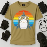 Retro Cool Shark With Sunglasses Funny Shark Performance Shirt