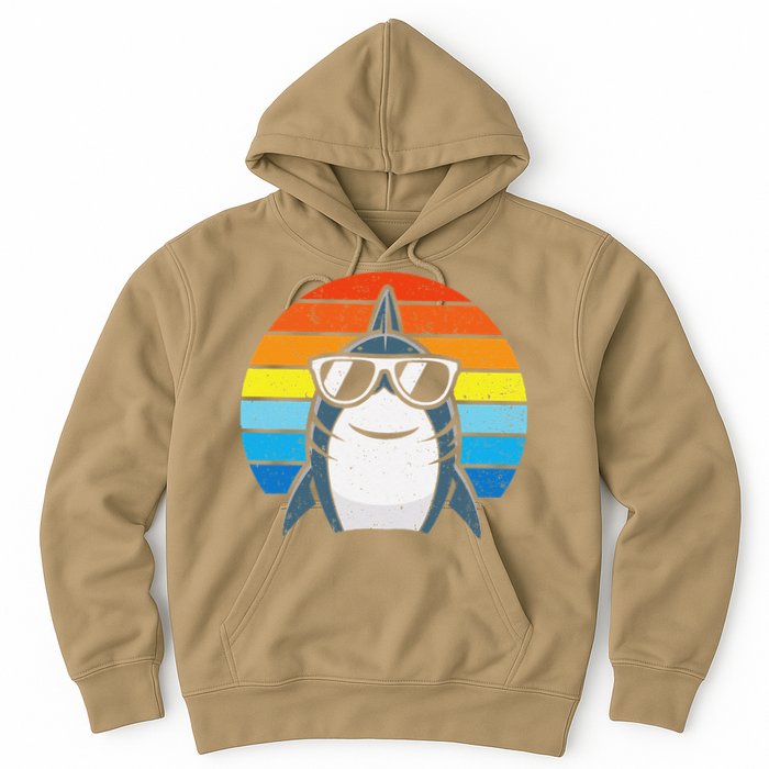 Retro Cool Shark With Sunglasses Funny Shark Hoodie