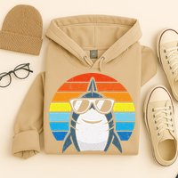 Retro Cool Shark With Sunglasses Funny Shark Hoodie
