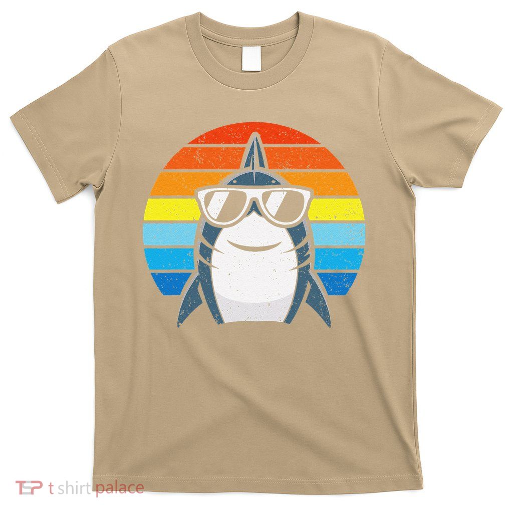 Retro Cool Shark With Sunglasses Funny Shark T-Shirt