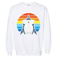Retro Cool Shark With Sunglasses Funny Shark Garment-Dyed Sweatshirt