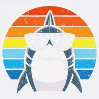 Retro Cool Shark With Sunglasses Funny Shark Garment-Dyed Sweatshirt