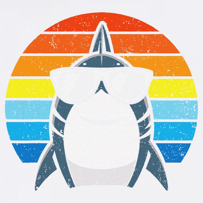 Retro Cool Shark With Sunglasses Funny Shark Garment-Dyed Sweatshirt