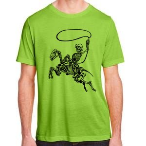 Retro Cow Skeleton Lassoing Western Country Horse Lovers Cute Gift Adult ChromaSoft Performance T-Shirt