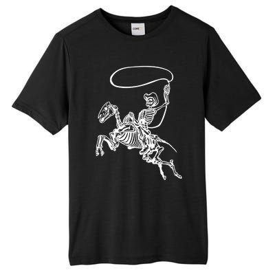 Retro Cow Skeleton Lassoing Western Country Horse Lovers Cute Gift Tall Fusion ChromaSoft Performance T-Shirt