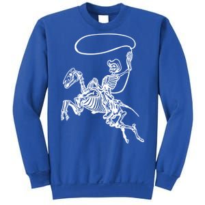 Retro Cow Skeleton Lassoing Western Country Horse Lovers Cute Gift Sweatshirt