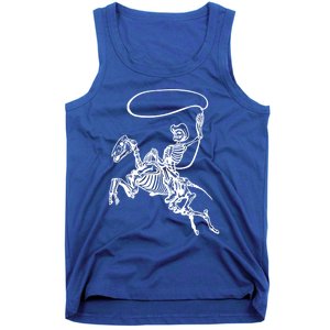 Retro Cow Skeleton Lassoing Western Country Horse Lovers Cute Gift Tank Top