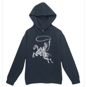 Retro Cow Skeleton Lassoing Western Country Horse Lovers Cute Gift Urban Pullover Hoodie