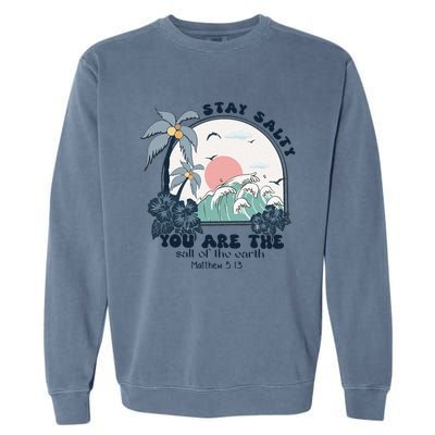 Retro Christian Stay Salty Garment-Dyed Sweatshirt