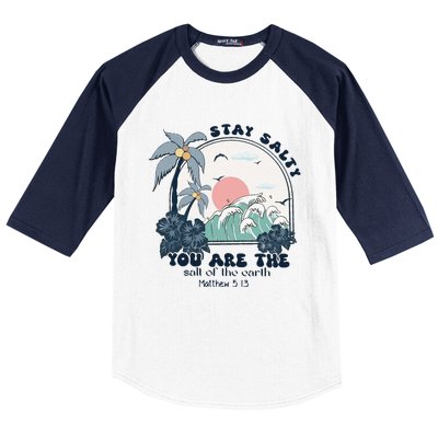 Retro Christian Stay Salty Baseball Sleeve Shirt