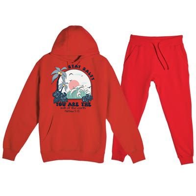 Retro Christian Stay Salty Premium Hooded Sweatsuit Set