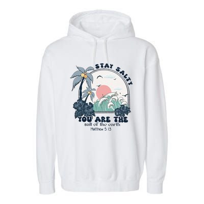 Retro Christian Stay Salty Garment-Dyed Fleece Hoodie