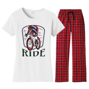 Ride Cycle Skeleton Women's Flannel Pajama Set